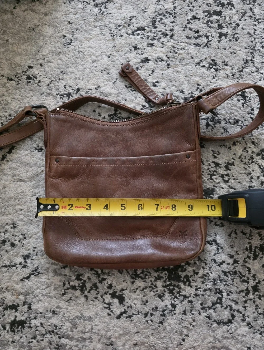 Frye Leather Crossbody Bag Distressed Brown Western Boho Minimalist